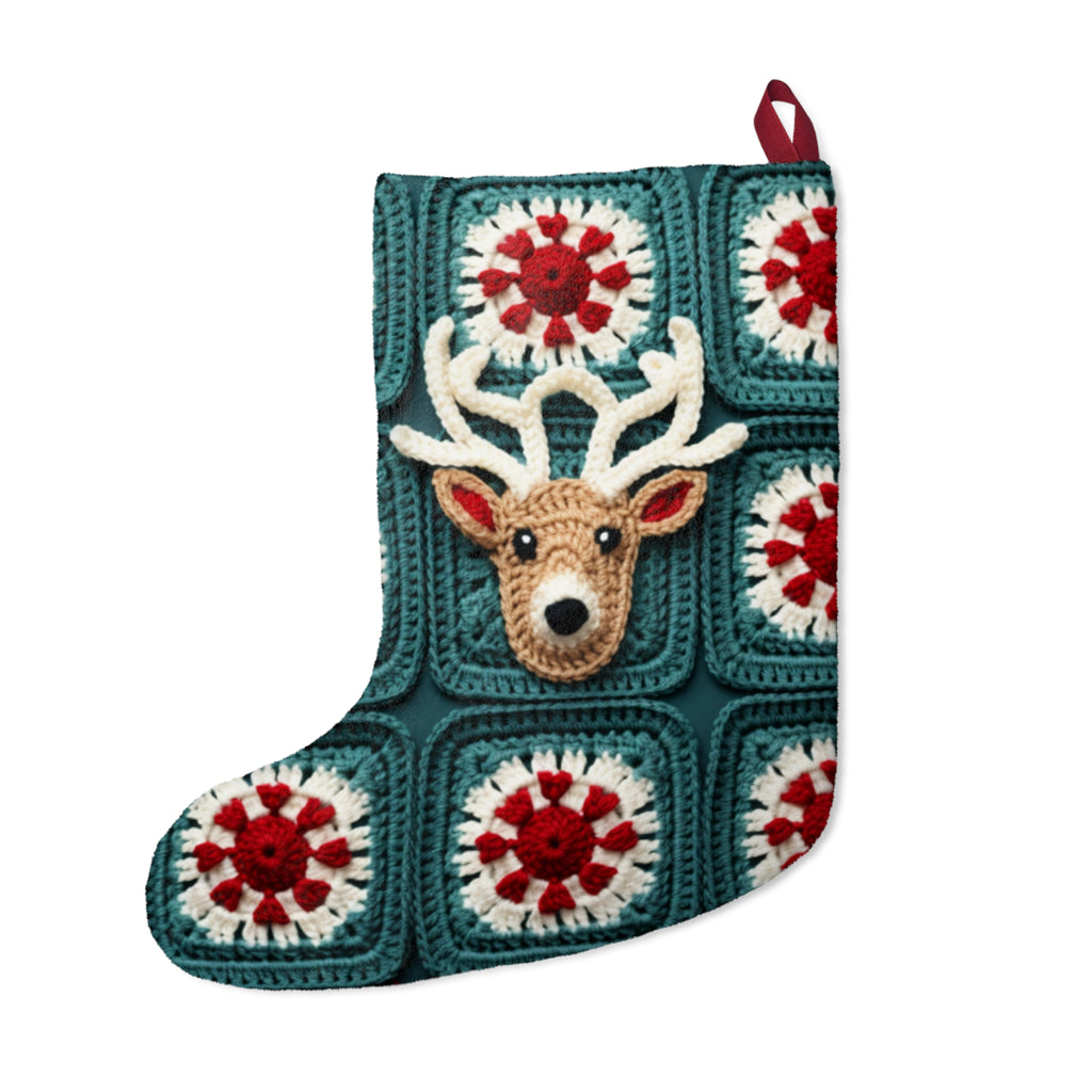 Crochet-Look Reindeer Christmas Stocking, product image (2 of 4)
