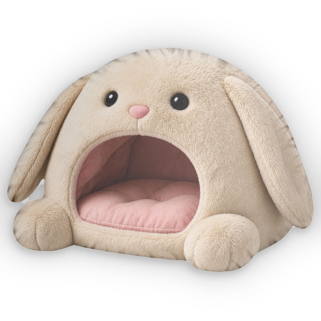 Giant Bunny Cave Lounger shaped plush pillow, product image (1 of 2)
