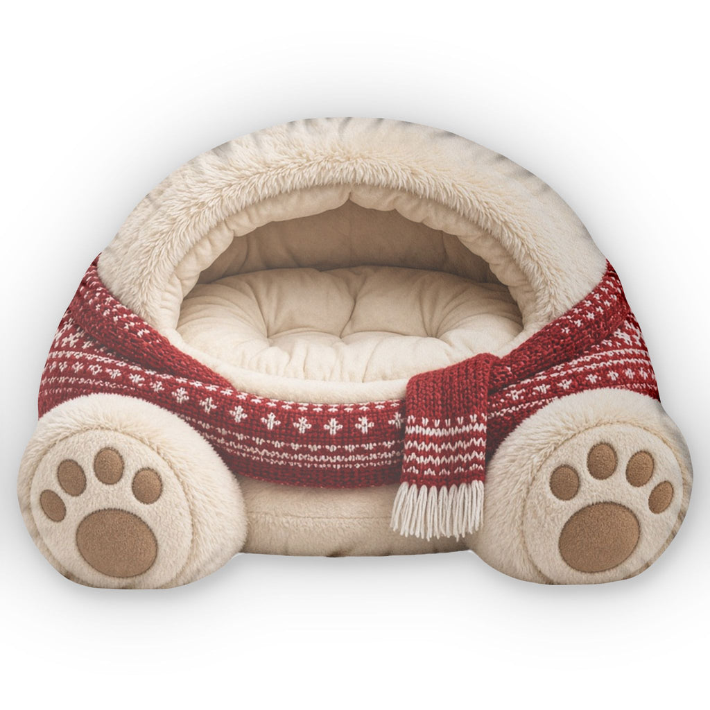 Christmas Bear Cave Lounger shaped plush pillow, product image (2 of 2)