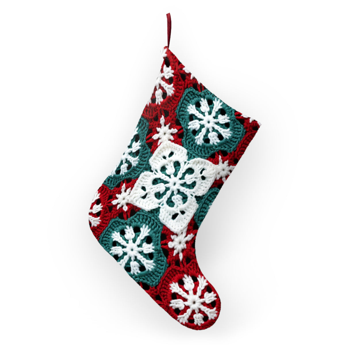 Crochet-Look Snowflake Christmas Stocking, product image (4 of 4)