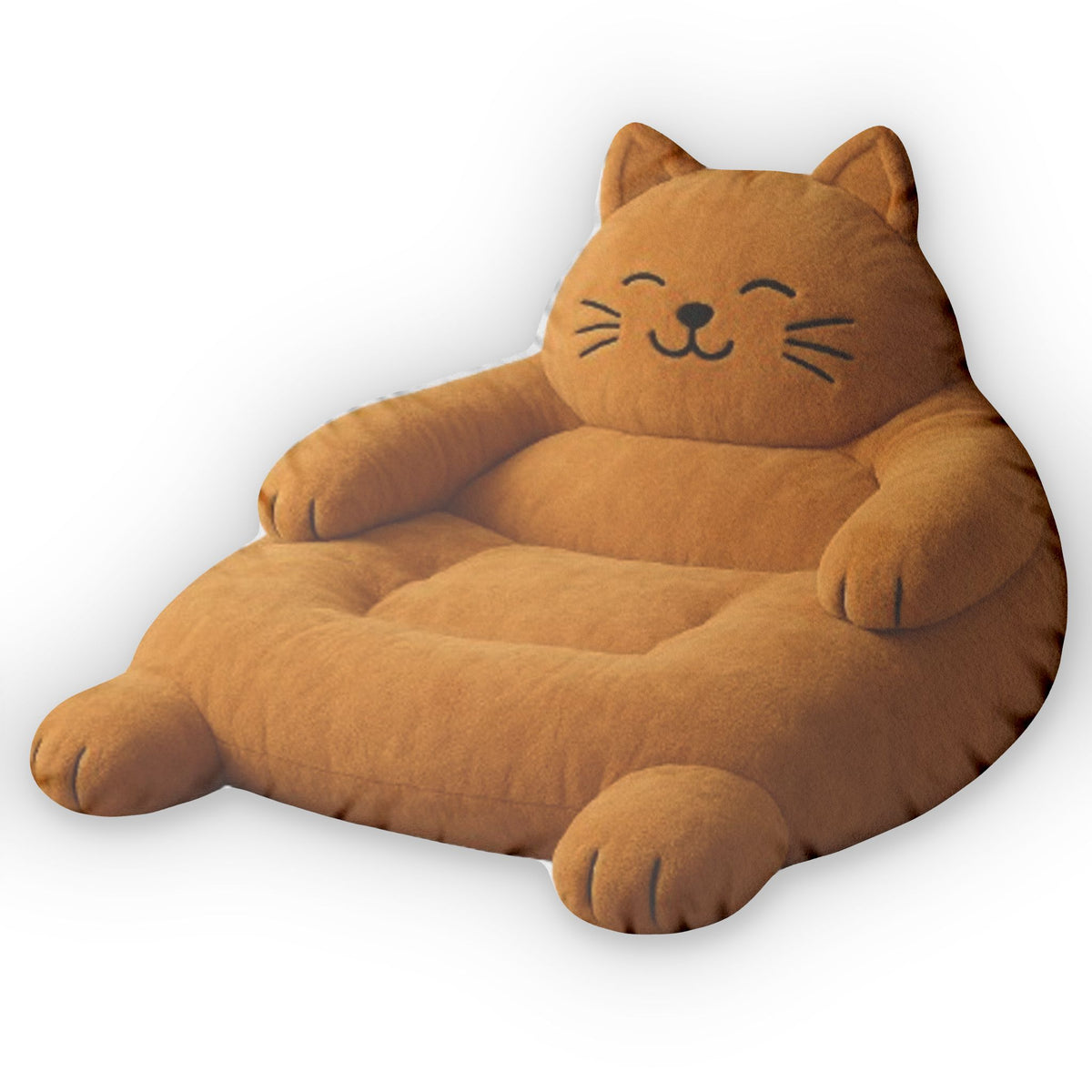 Orange Cat flat plush shaped pillow, product mockup (2 of 2)