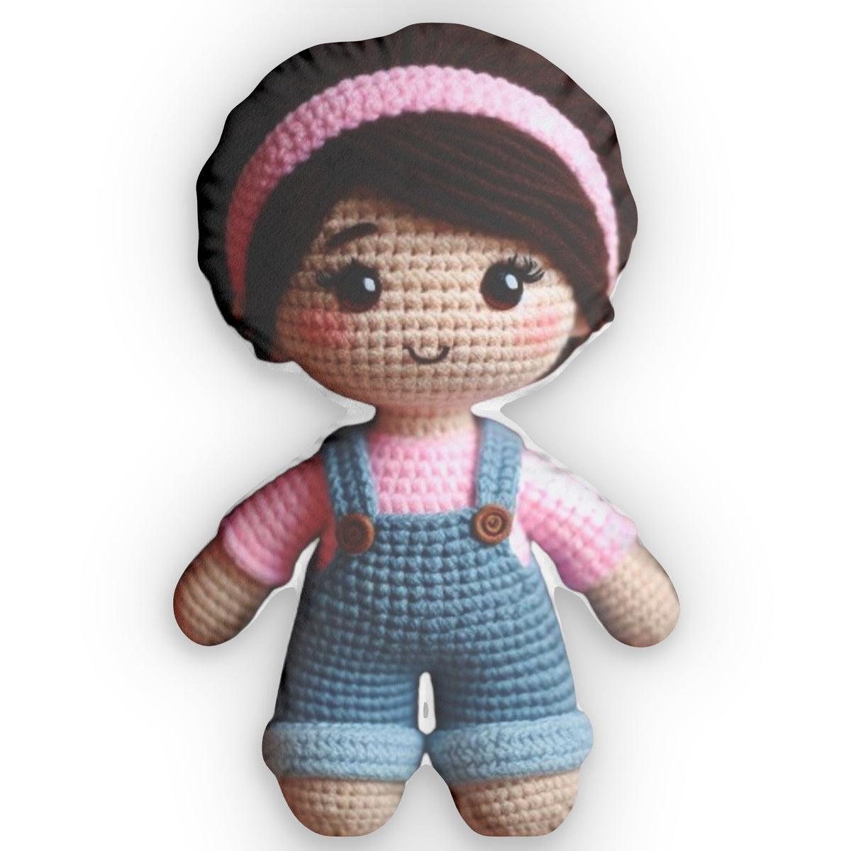 Crochet Doll Amigurumi Shaped Plush Pillow, product mockup (1 of 2)