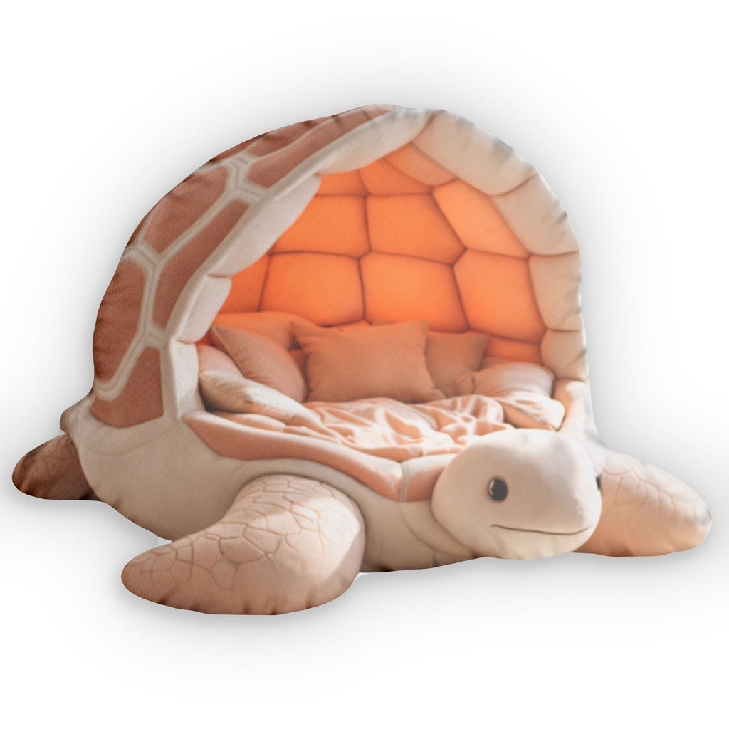 Giant Kawaii Sea Turtle Shell flat plush shaped pillow, product mockup (1 of 2)