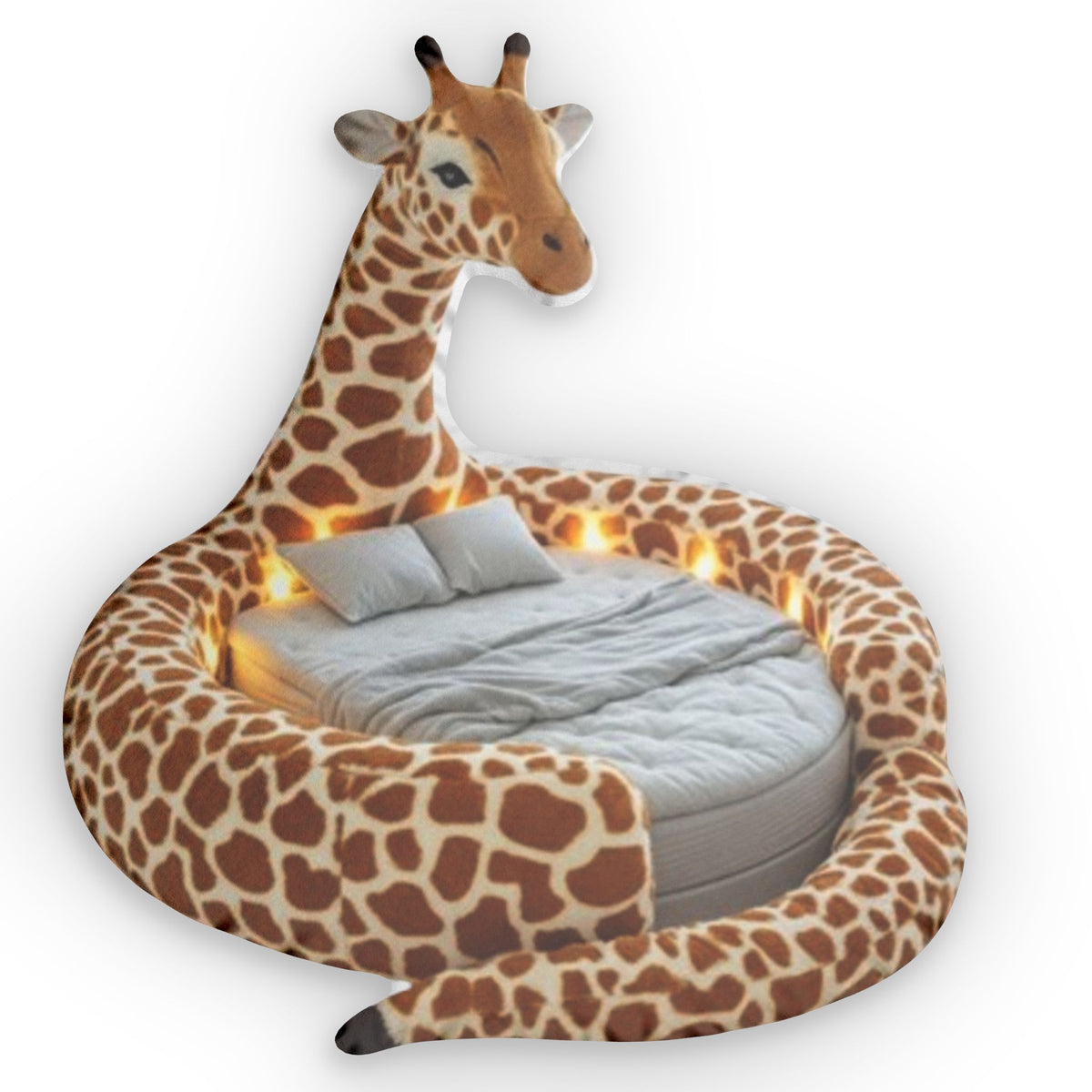 Giant Giraffe flat plush shaped pillow, product mockup (1 of 2)