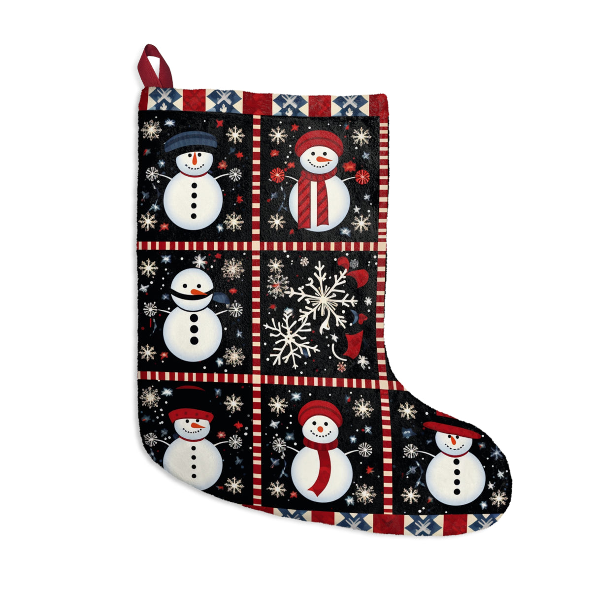 Crochet-Look Snowman Christmas Stocking, product image (1 of 4)