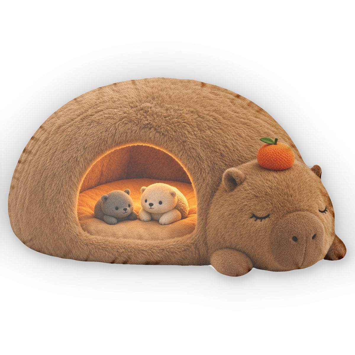 Giant Capybara Cave Lounger shaped plush pillow, product image (2 of 2)
