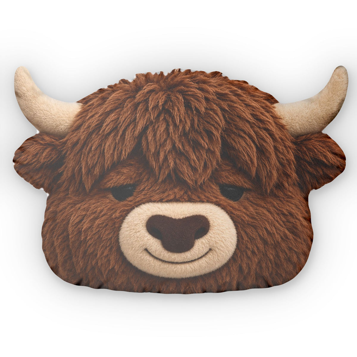 Fluffy Highland Cow shaped plush pillow, product image (2 of 2)
