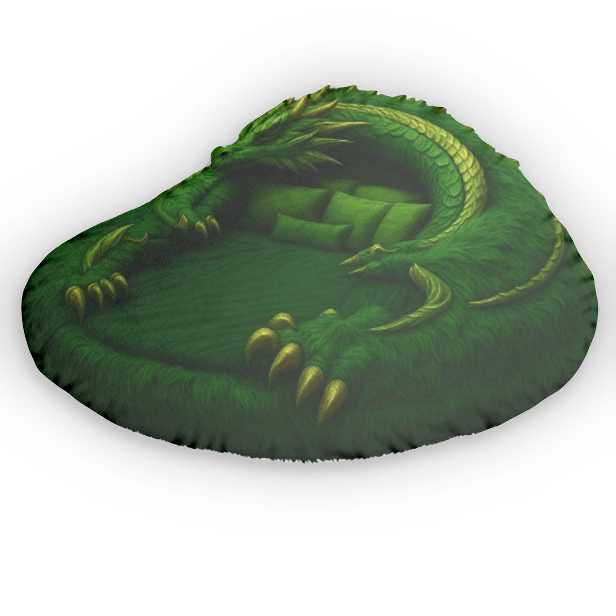 Green Mythical Dragon Lounger shaped plush pillow, product image (1 of 2)