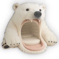Giant Polar Bear Cave flat plush shaped pillow, product mockup (1 of 2)