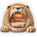 Giant Lion Mouth Cave flat plush shaped pillow, product mockup (1 of 2)