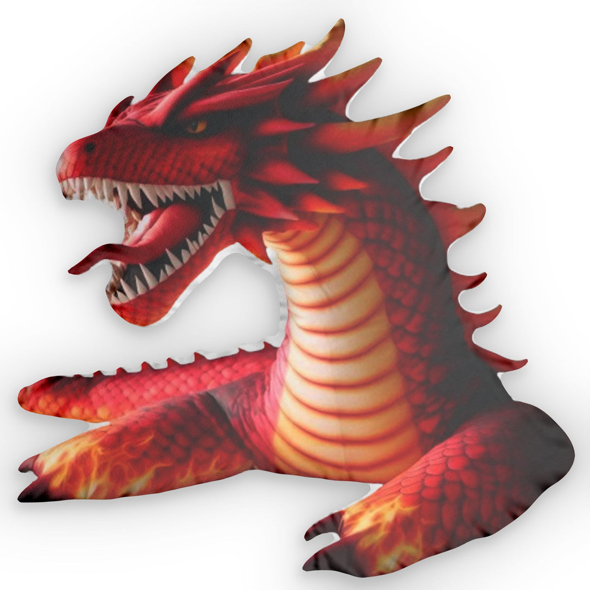 Red Fire Dragon Shaped Plush Pillow, product mockup (1 of 2)
