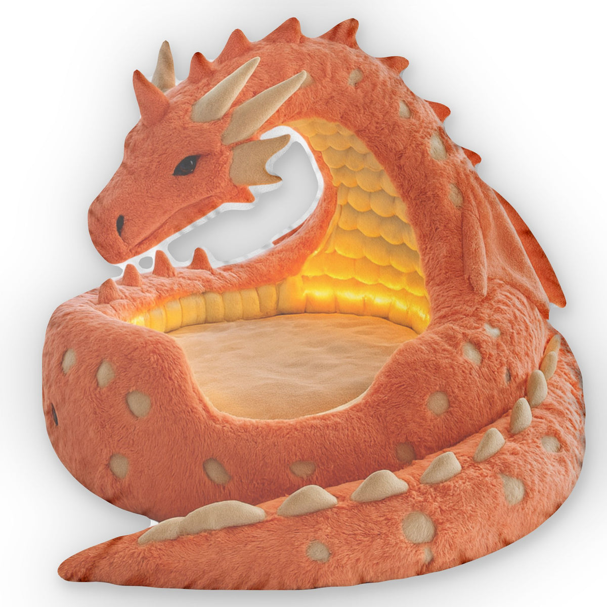 Orange Dragon Lounger shaped plush pillow, product image (2 of 2)