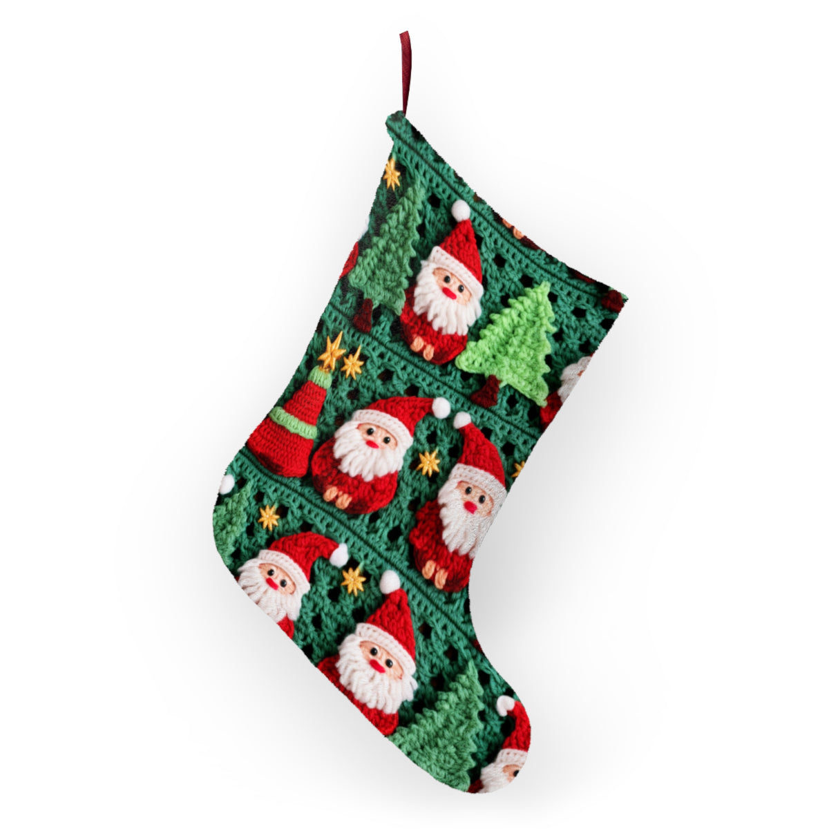 Crochet-Look Santa & Christmas Tree Stocking, product image (4 of 4)