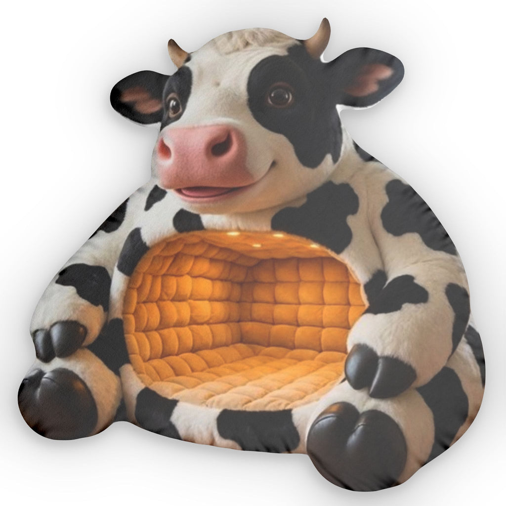 Giant Cow flat plush shaped pillow, product mockup (1 of 2)