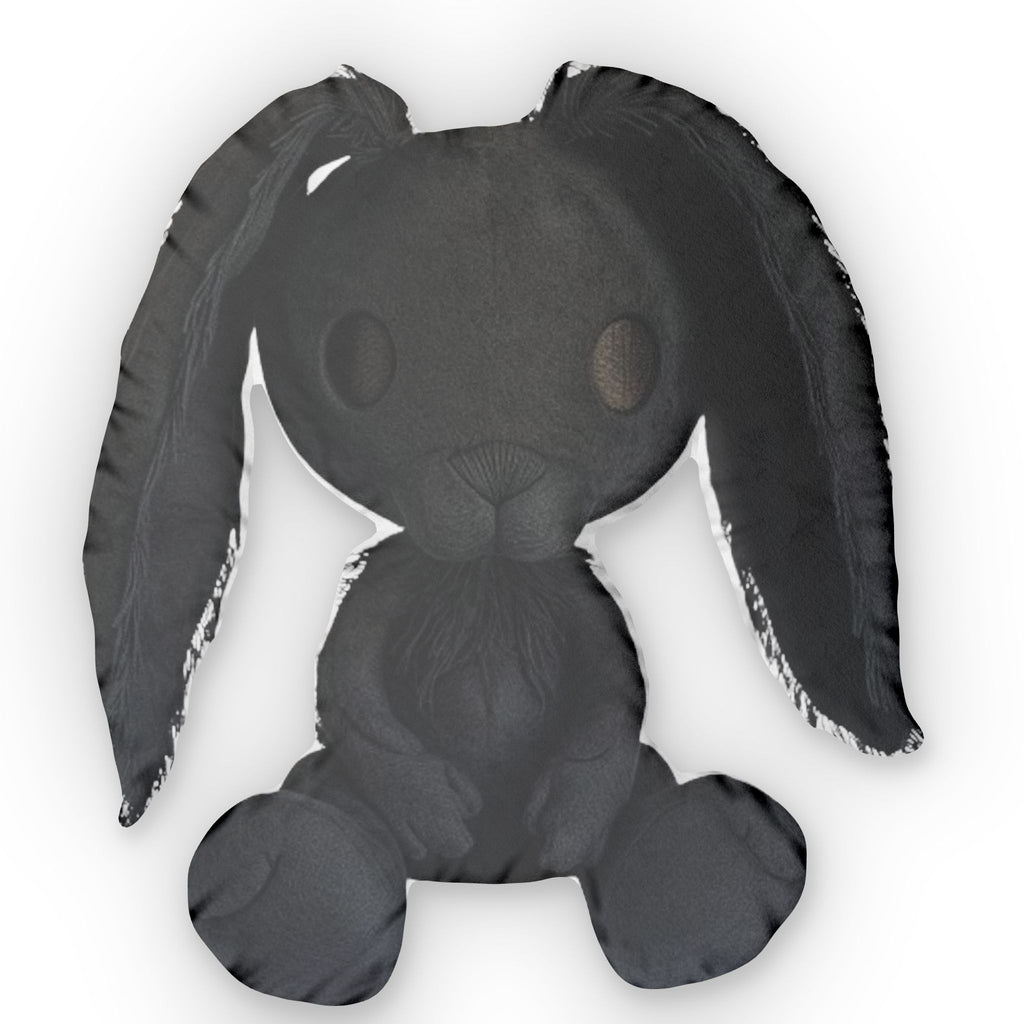 Bunny Dark Hole, Gothic Black Rabbit, Plush Gift, Shaped Pillow, product mockup (2 of 2)