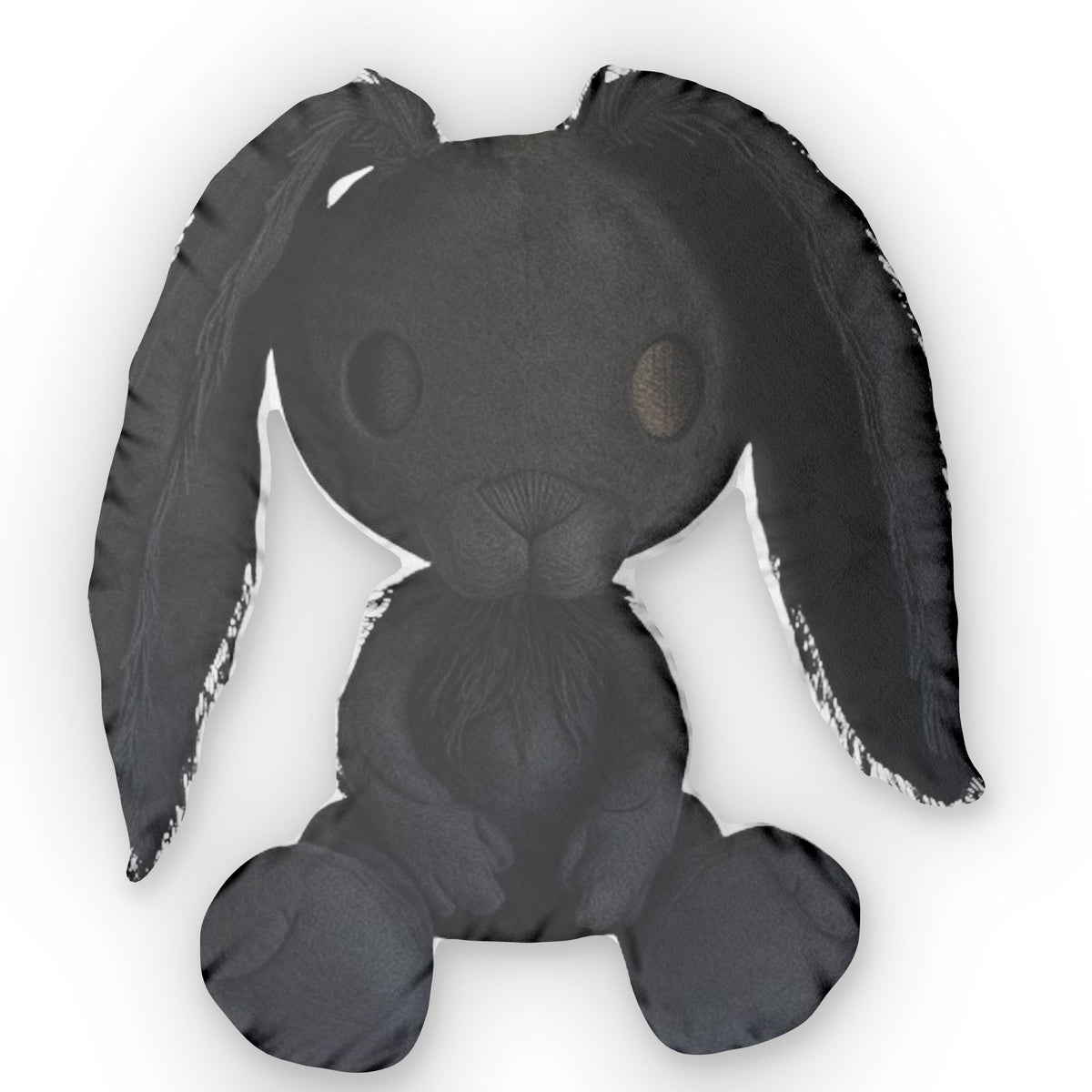 Bunny Dark Hole, Gothic Black Rabbit, Plush Gift, Shaped Pillow, product mockup (2 of 2)