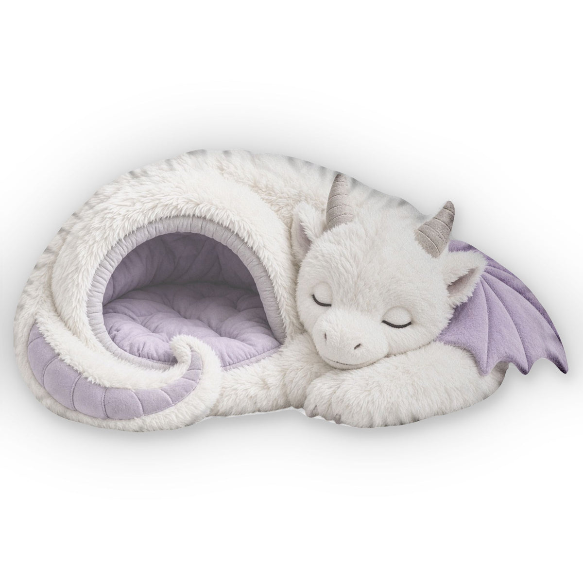 Giant Snow Dragon Cave Lounger shaped plush pillow, product image (2 of 2)