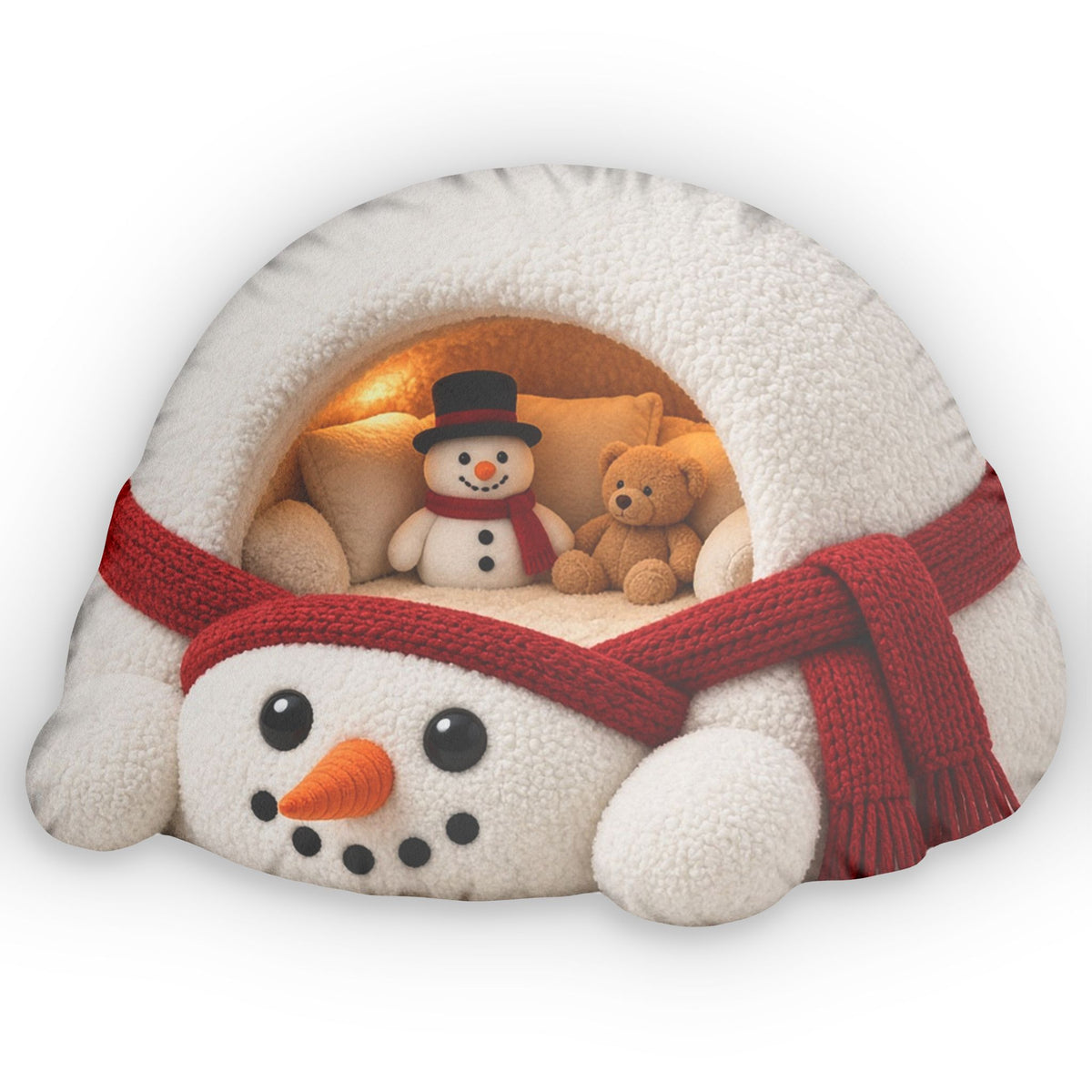 Giant Snowman Cave Lounger shaped plush pillow, product image (1 of 2)