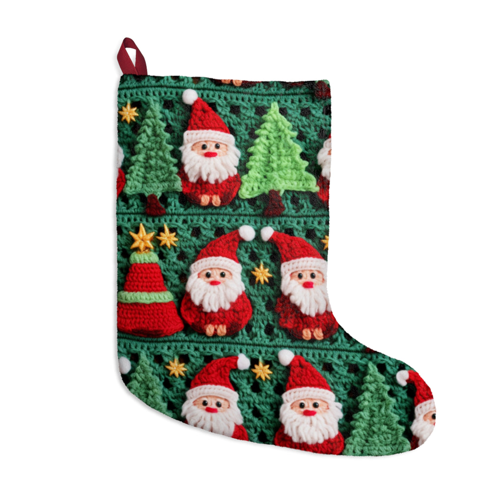 Crochet-Look Santa & Christmas Tree Stocking, product image (1 of 4)
