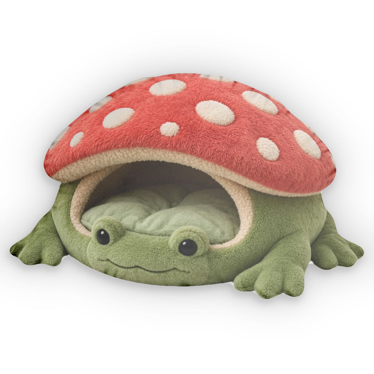 Frog Mushroom Cave Lounger shaped plush pillow, product image (1 of 2)