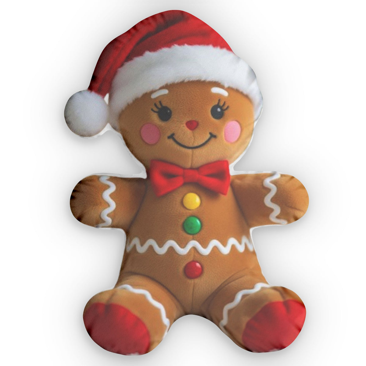 Gingerbread Man shaped plush pillow, product image (1 of 2)