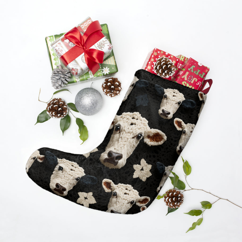 Crochet-Look Cow Christmas Stocking, product image (3 of 4)