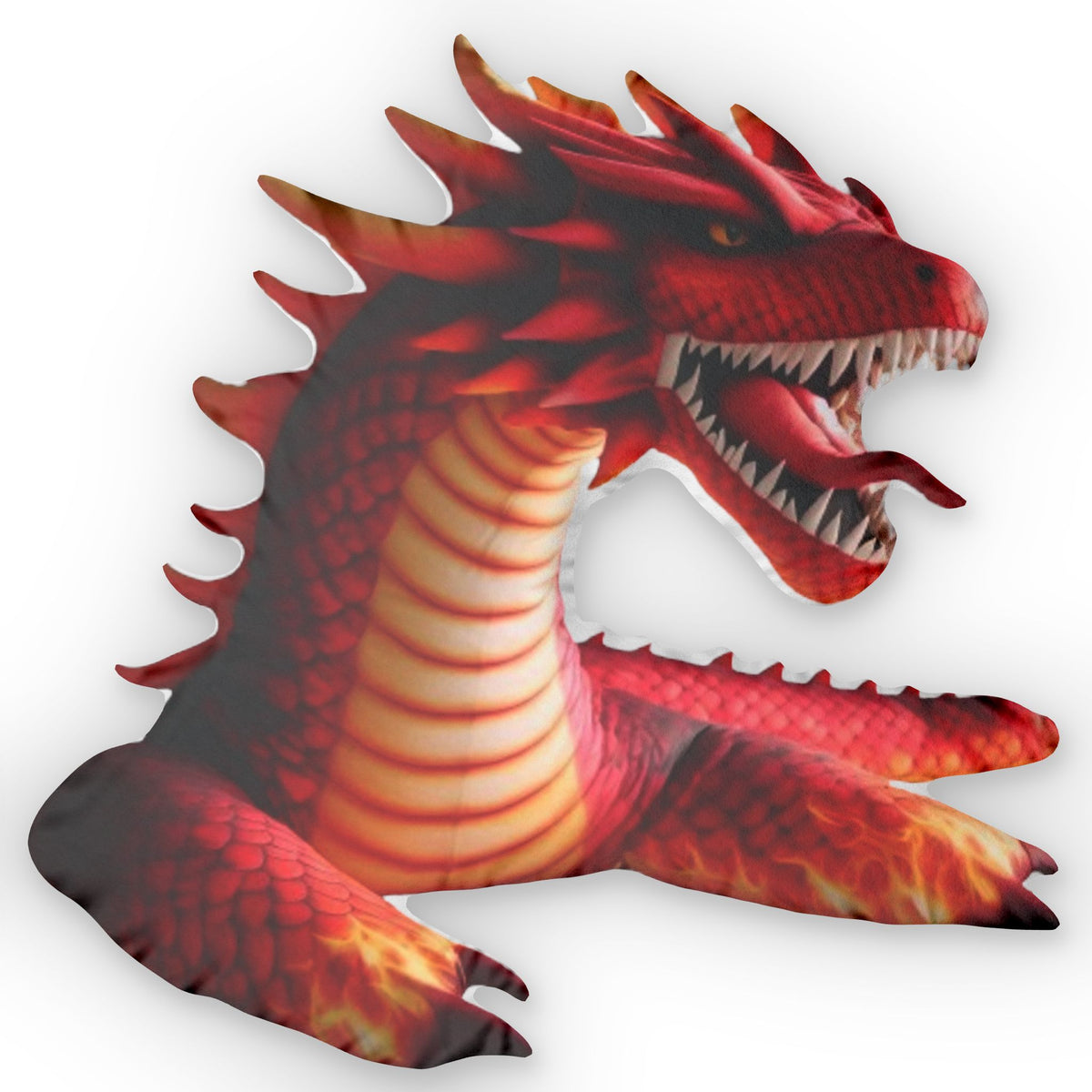 Red Fire Dragon Shaped Plush Pillow, product mockup (2 of 2)