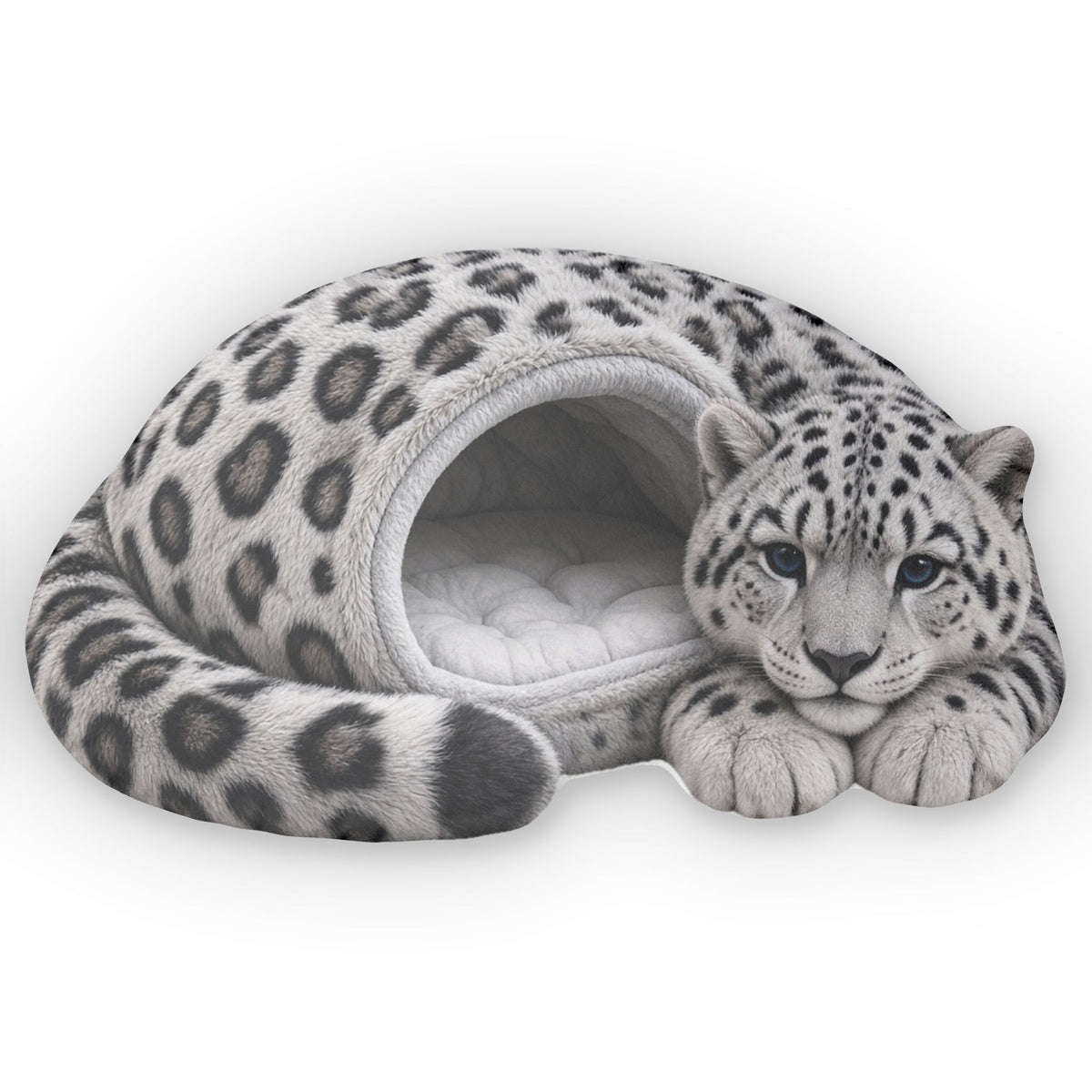 Snow Leopard Cave Lounger shaped plush pillow, product image (2 of 2)