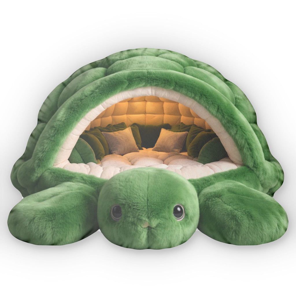 Giant Turtle Shell flat plush shaped pillow, product mockup (2 of 2)