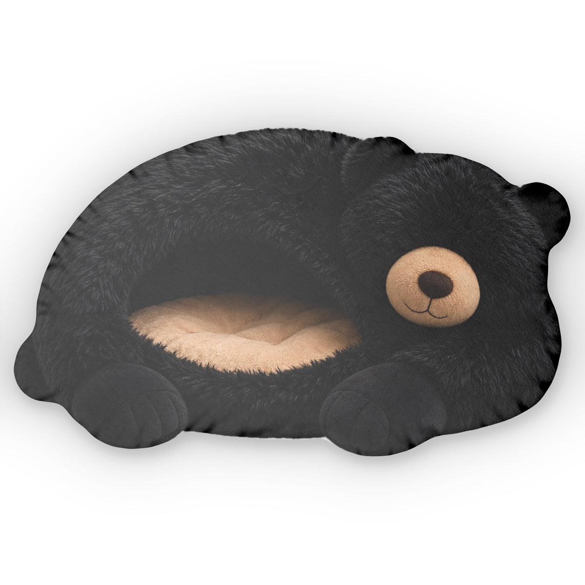 Giant Black Bear Cave Lounger shaped plush pillow, product image (2 of 2)