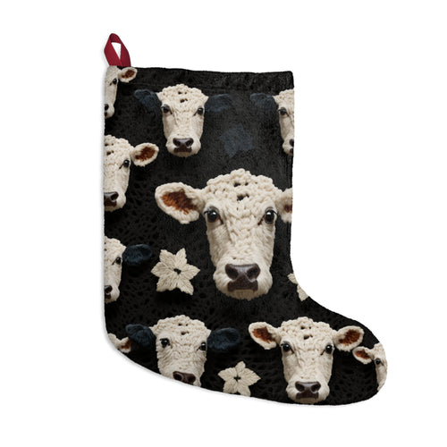 Crochet-Look Cow Christmas Stocking, product image (1 of 4)