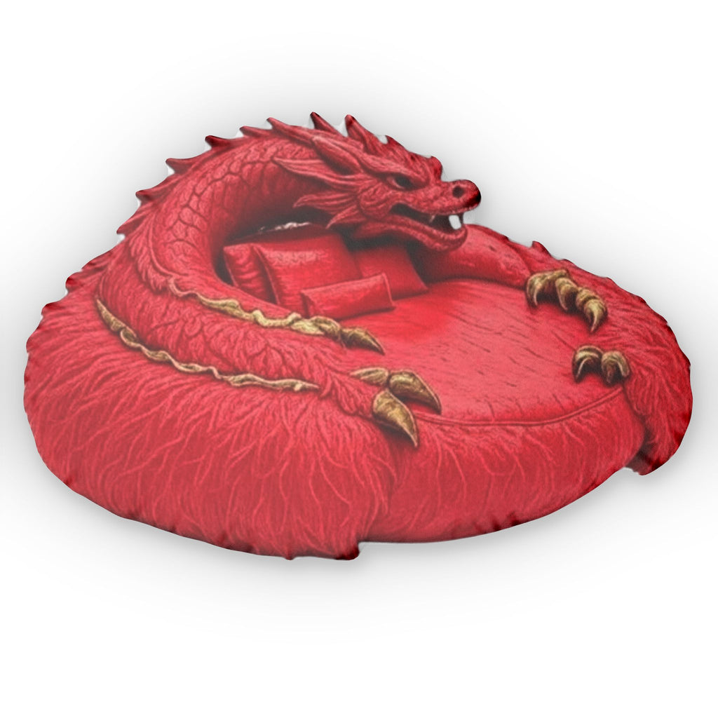 Red Mythical Dragon Lounger shaped plush pillow, product image (2 of 2)