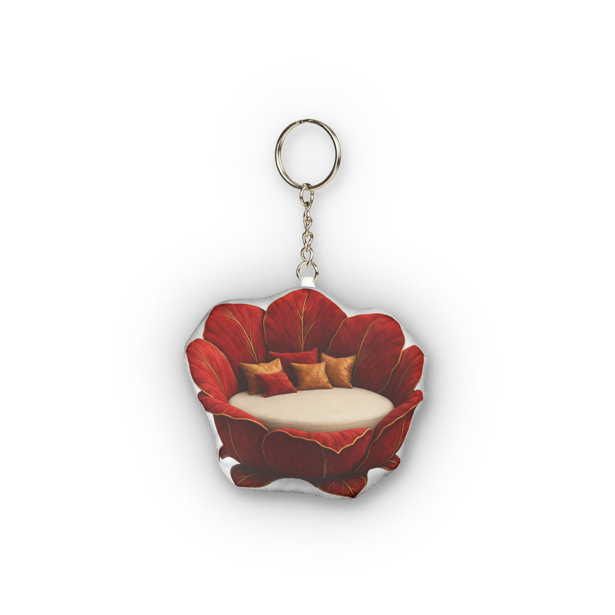 Red Flower Lounger Mini Plush Keychain, product mockup (2 of 2)