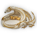 Imperial White Gold Dragon Lounger shaped plush pillow, product image (1 of 2)