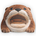 Giant Otter Mouth Cave flat plush shaped pillow, product mockup (1 of 2)