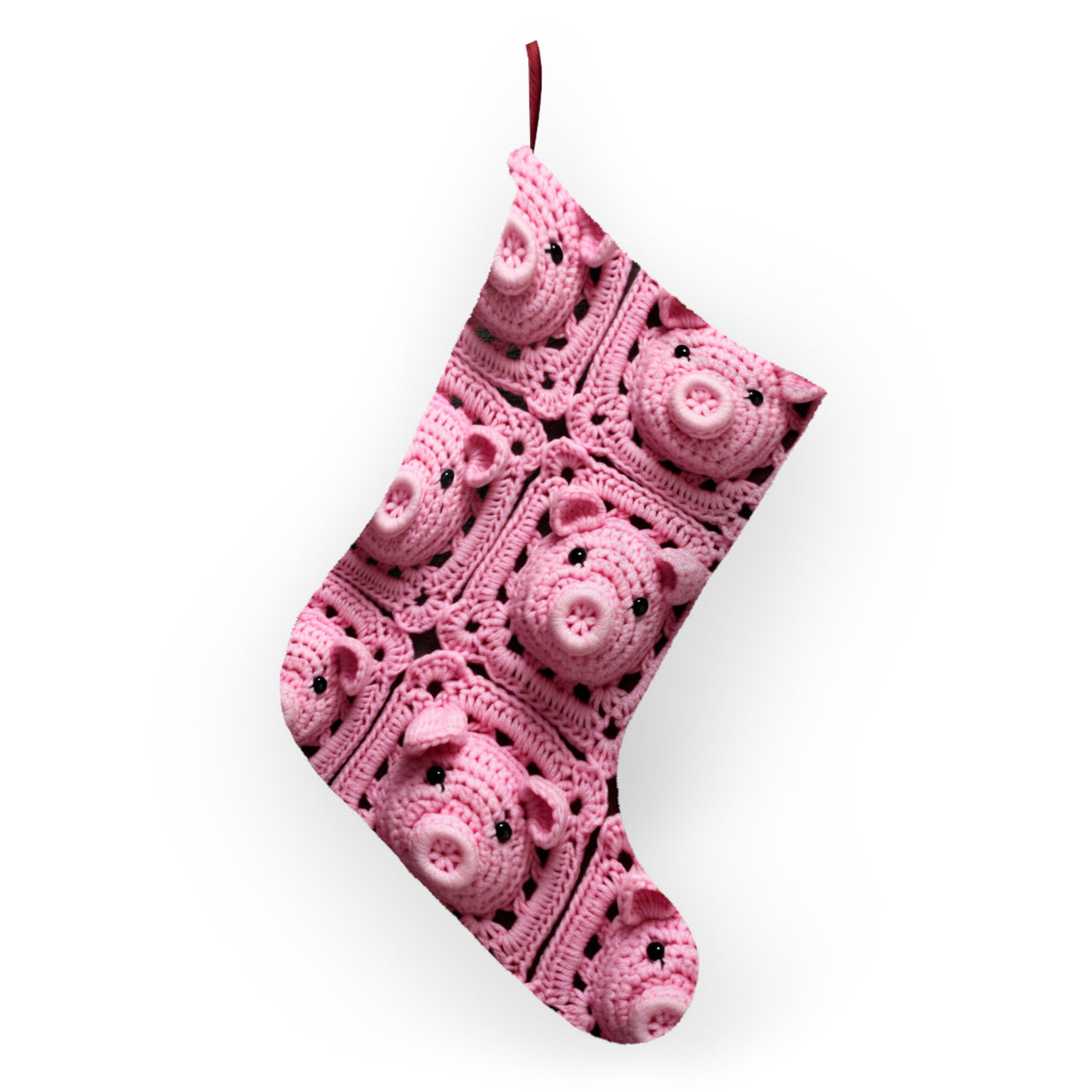 Crochet-Look Pink Pig Christmas Stocking, product image (4 of 4)