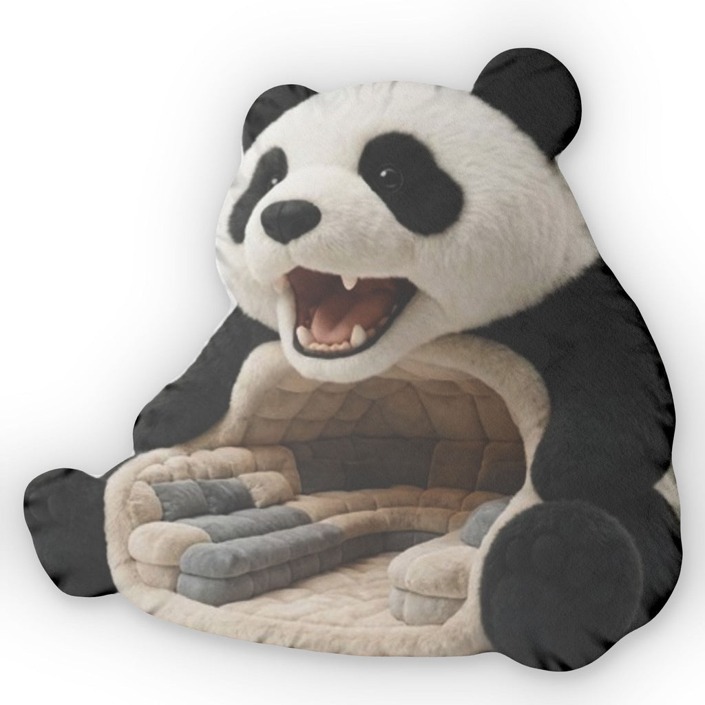Giant Panda Bear flat plush shaped pillow, product mockup (2 of 2)