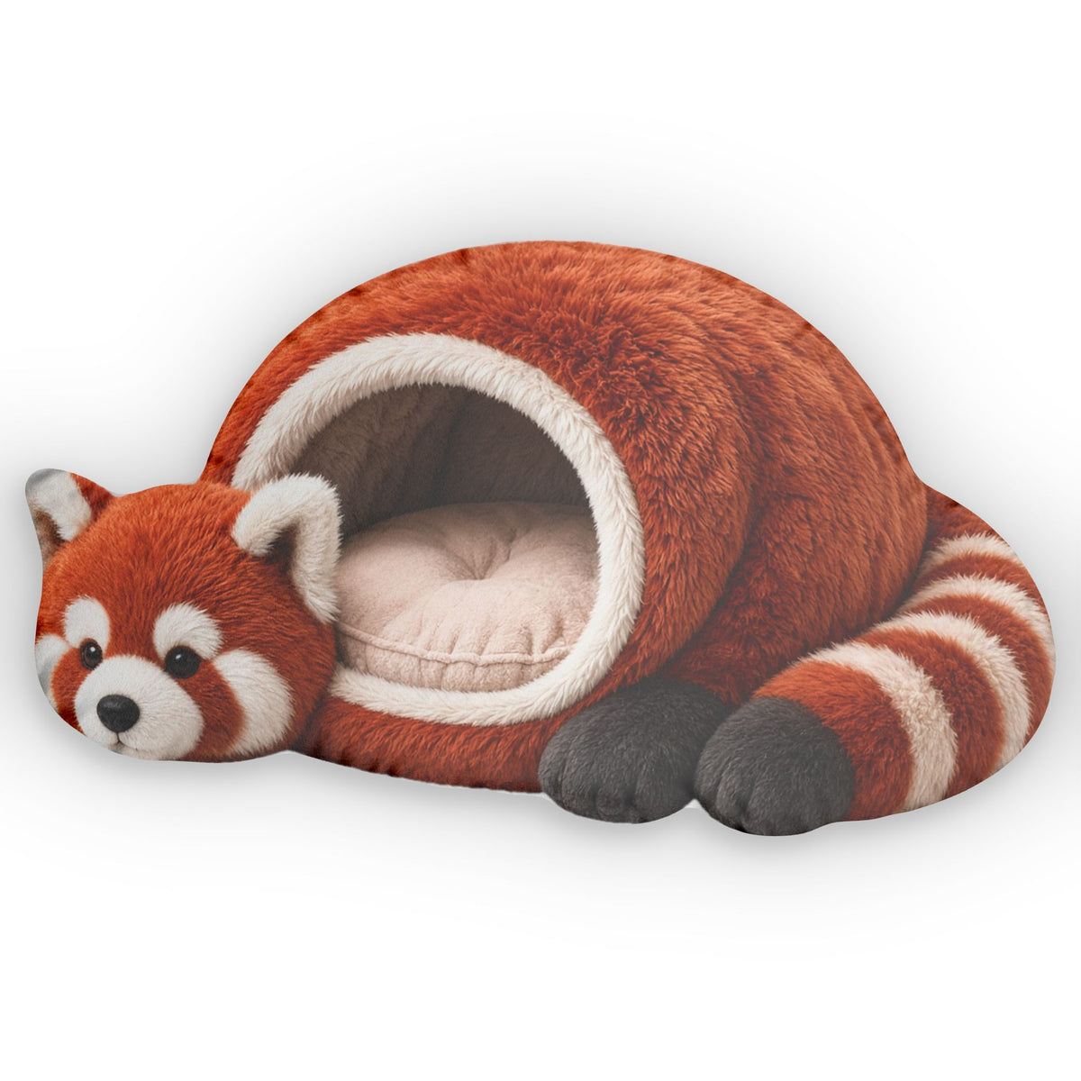 Giant Red Panda Cave Lounger shaped plush pillow, product image (1 of 2)