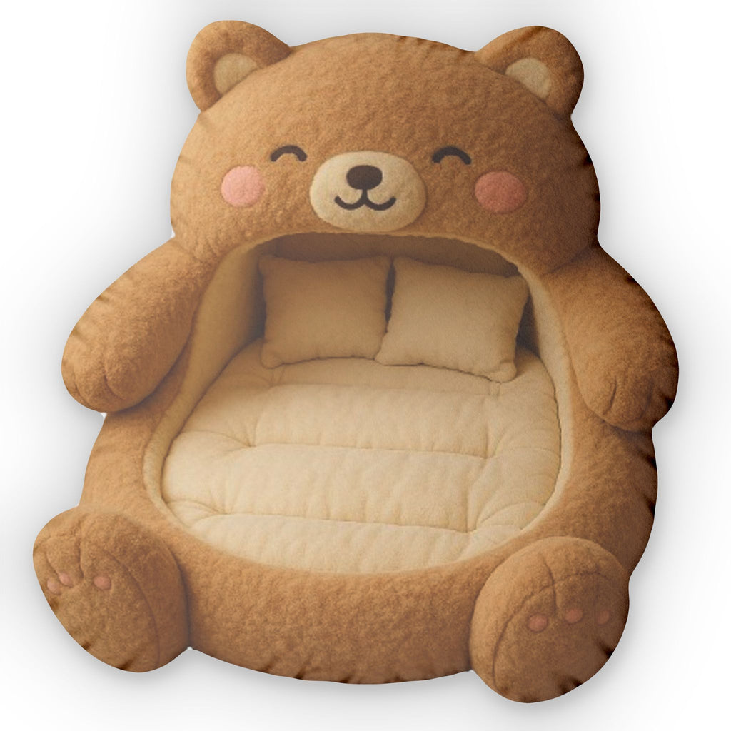 Kawaii Bear Lounger shaped plush pillow, product image (2 of 2)