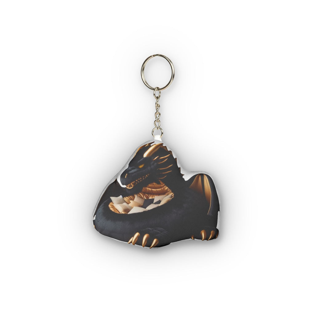 Black Dragon Lounger Mini Plush Keychain, product mockup (2 of 2)