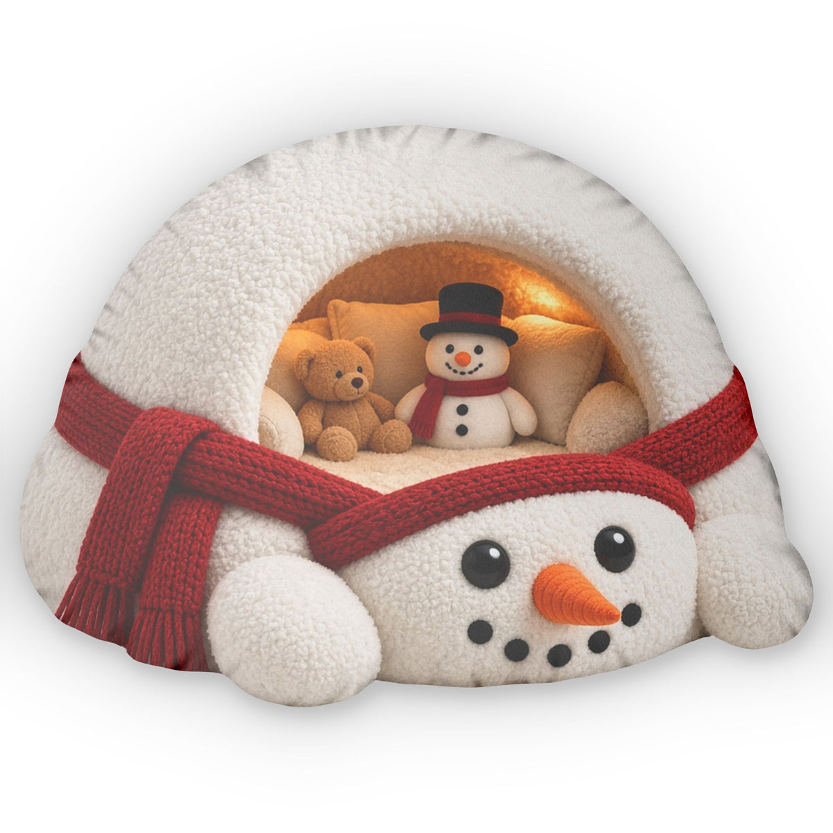 Giant Snowman Cave Lounger shaped plush pillow, product image (2 of 2)
