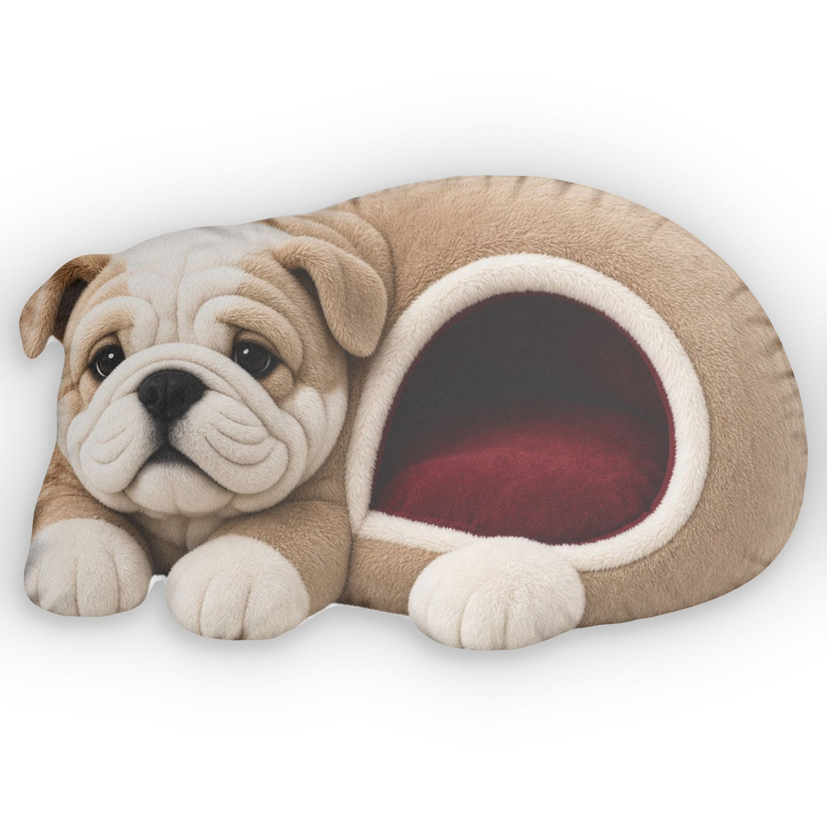 Giant Bulldog Cave Lounger shaped plush pillow, product image (1 of 2)