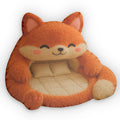 Kawaii Orange Fox Lounger shaped plush pillow, product image (1 of 2)