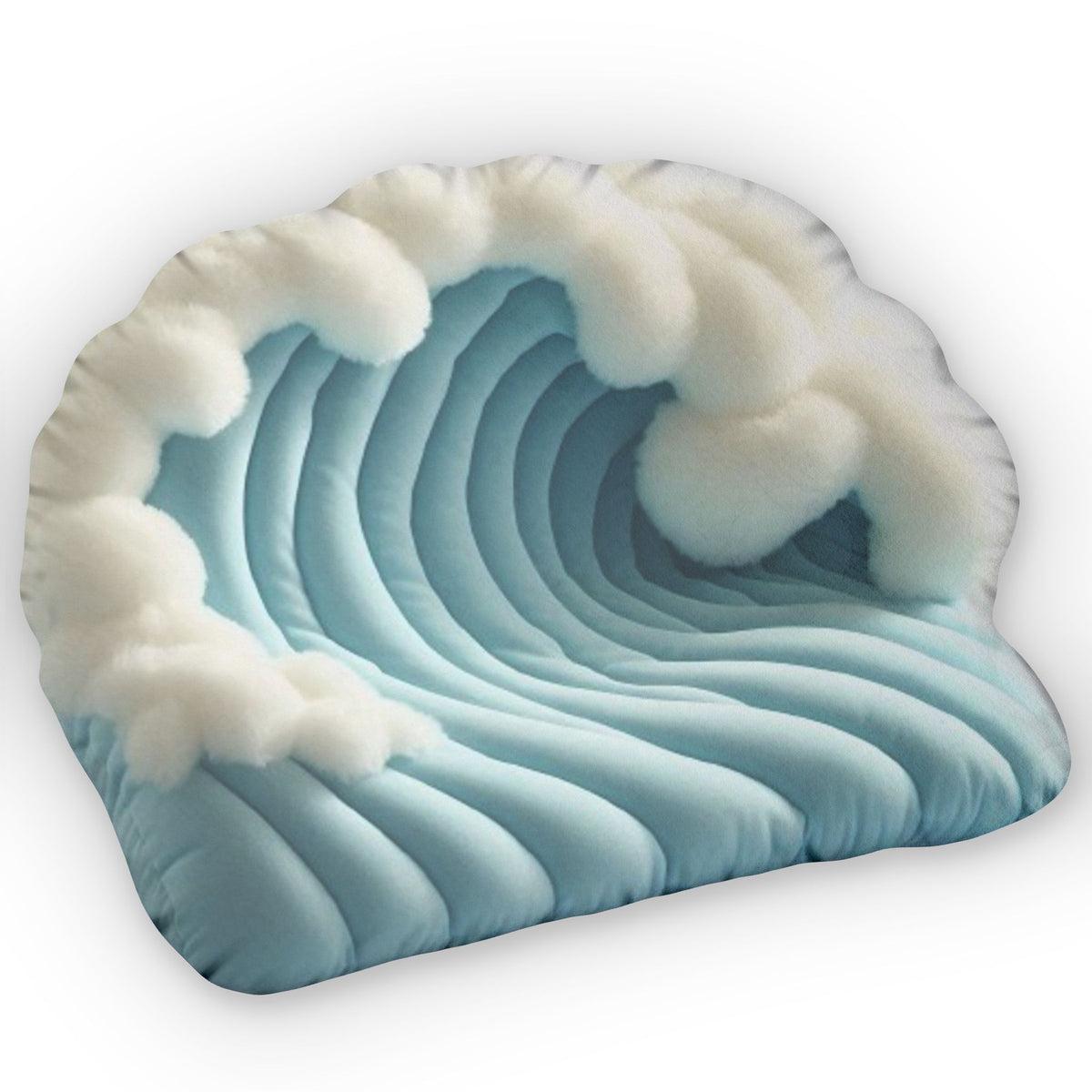 Ocean Wave Plush Shaped Pillow, product mockup (2 of 2)