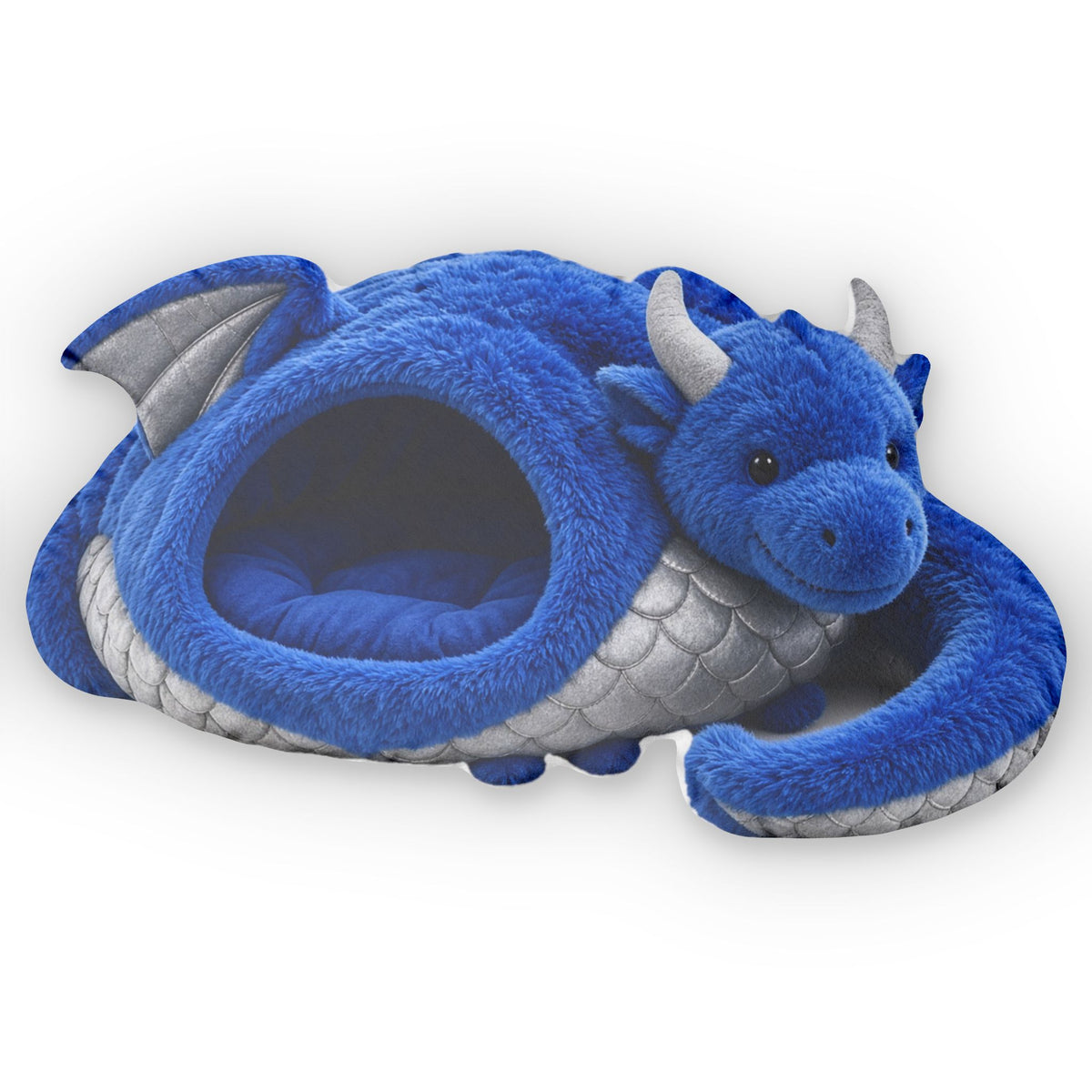 Giant Blue Dragon Cave Lounger shaped plush pillow, product image (2 of 2)