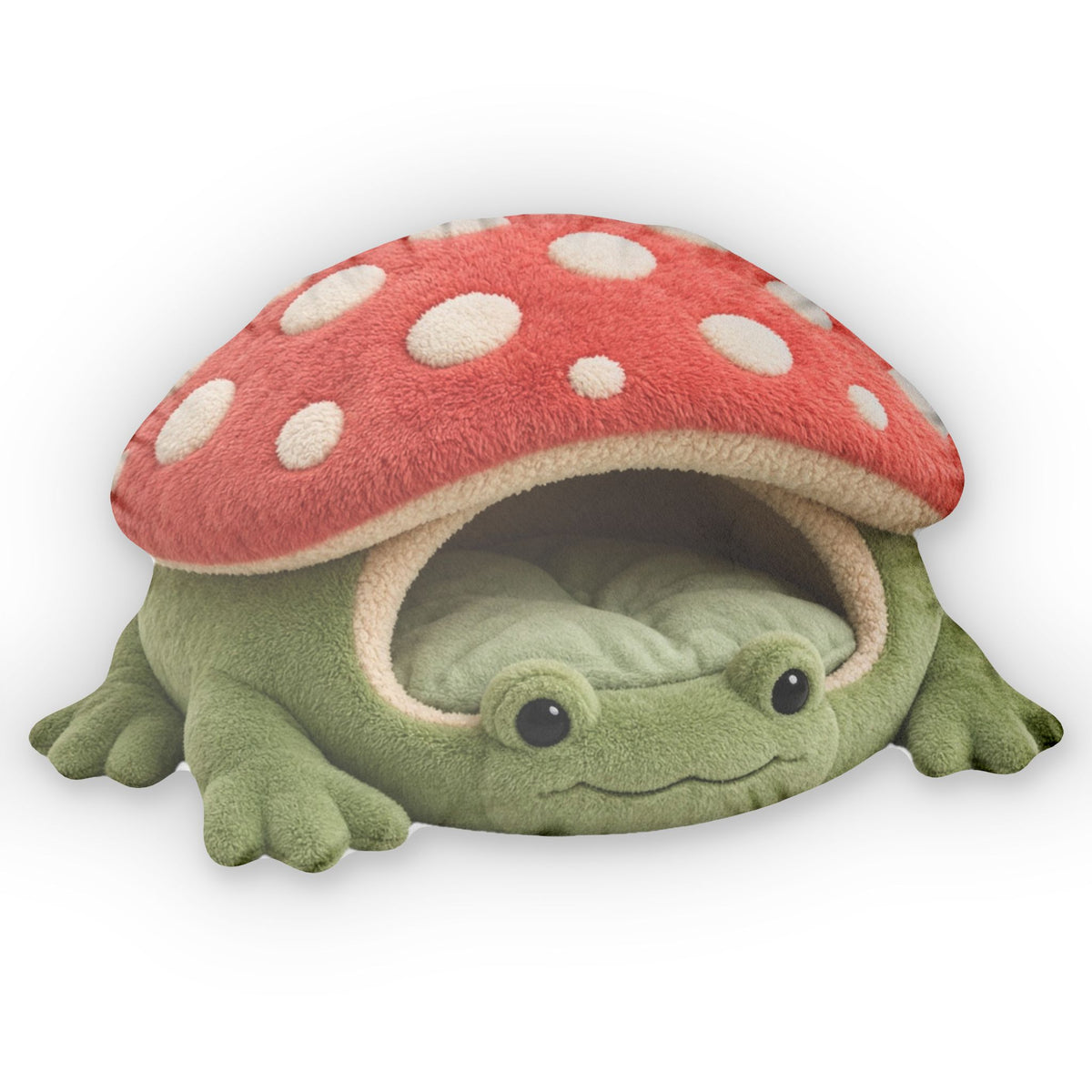 Frog Mushroom Cave Lounger shaped plush pillow, product image (2 of 2)
