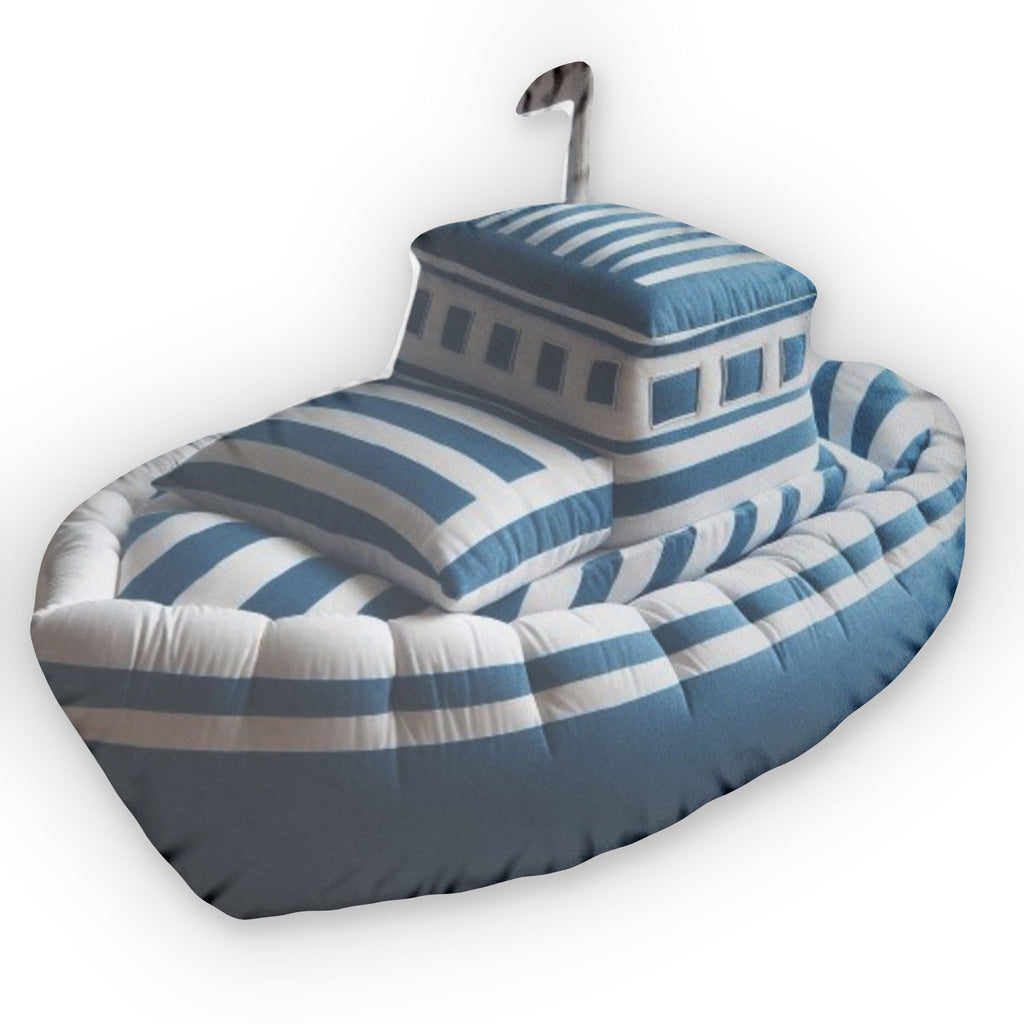 Striped Boat shaped plush pillow, product image (2 of 2)
