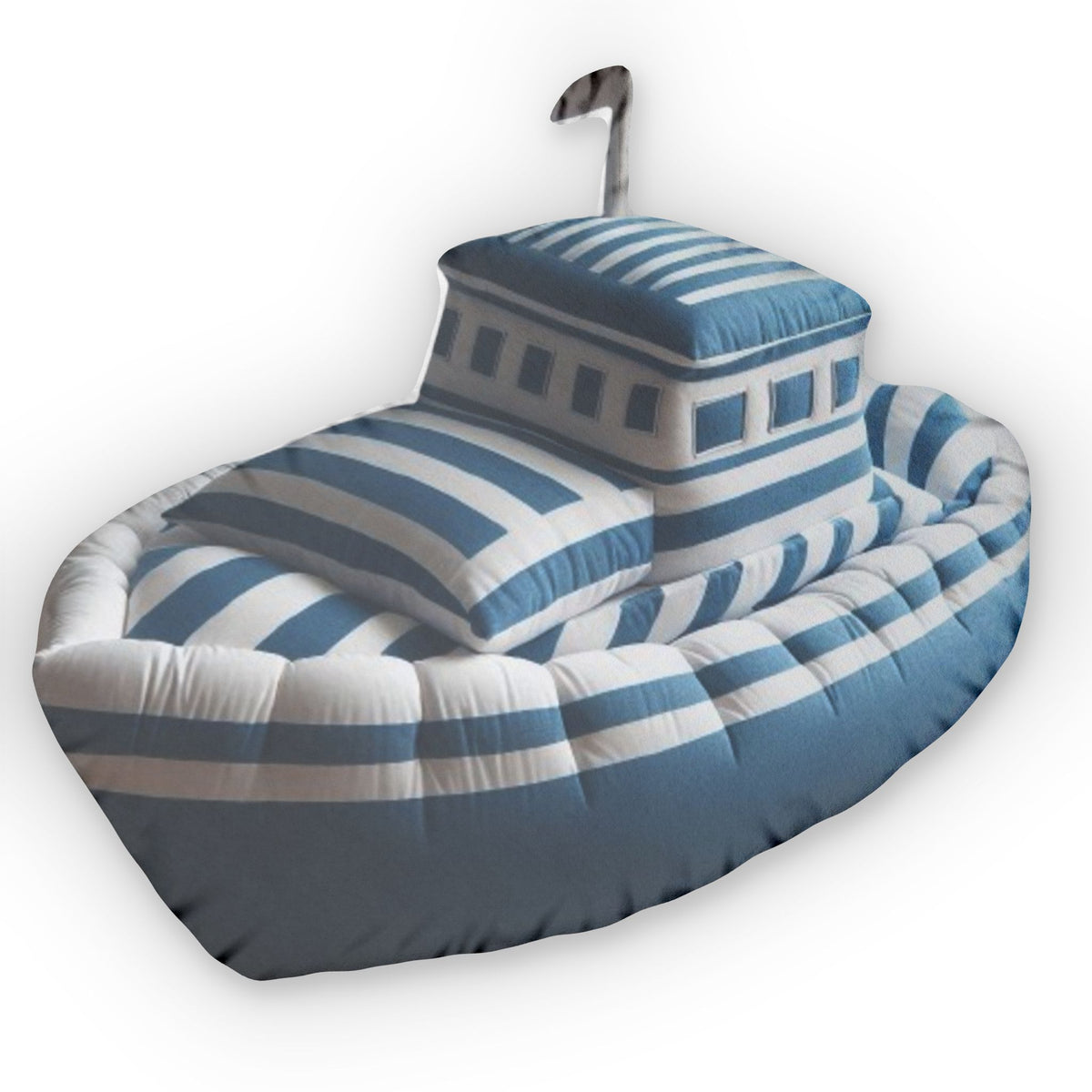 Striped Boat shaped plush pillow, product image (2 of 2)