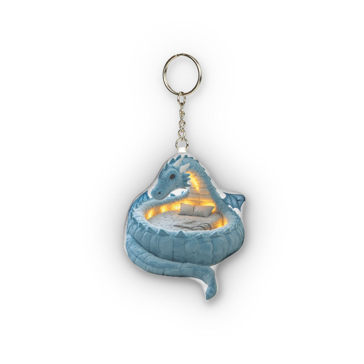 Ice Dragon Lounger Mini Plush Keychain, product mockup (2 of 2)