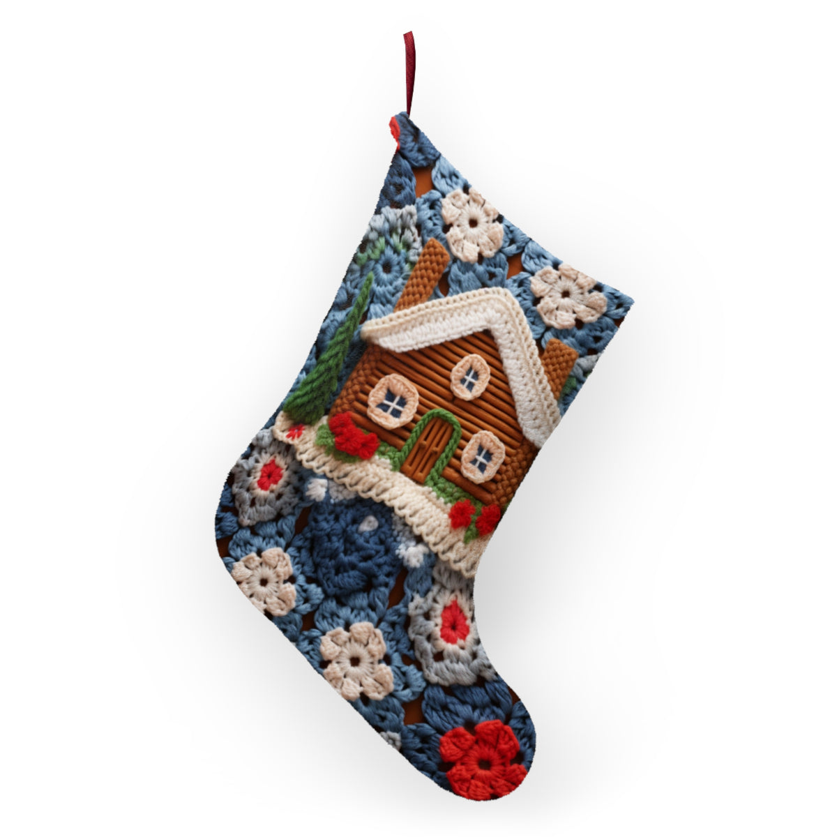 Crochet-Look Log Cabin Christmas Stocking, product image (4 of 4)